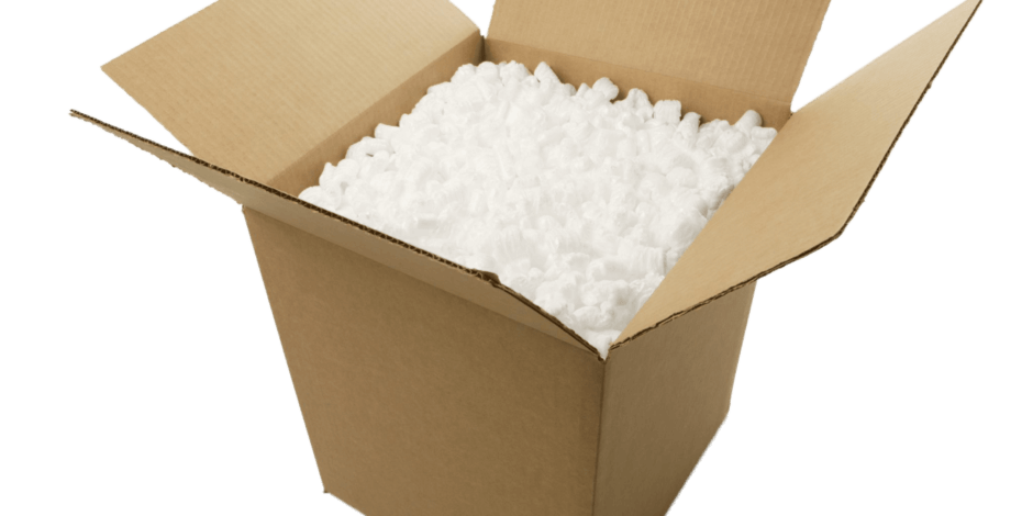 Shipping Box Full of Packing Peanuts